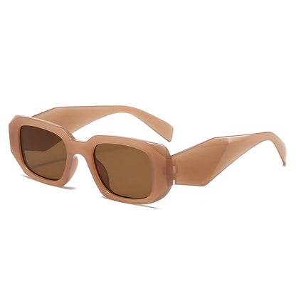 New Trendy Ins Female Internet Celebrity Plain Street Style Sunglasses Fashionable Rhombus Wide Leg Outdoor Trendy Square Frame Sunglasses