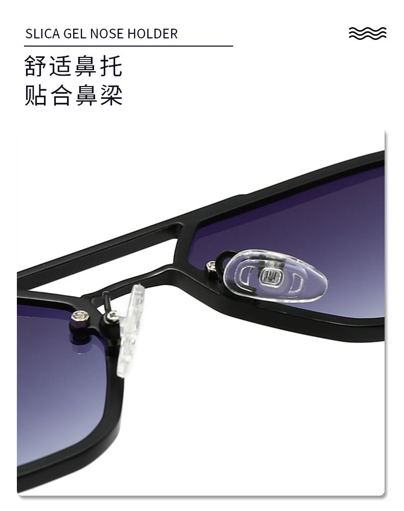Metal Sunglasses New Trendy Cat-Eye Sunglasses for Men and Women Double Bridge Glasses in Stock Wholesale Polarized Sunglasses