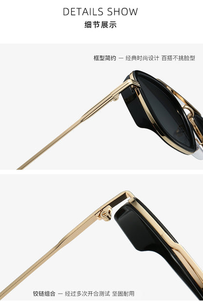 21 Amazon's New Popular European and American Punk Men's Sunglasses Pilot Square Frame Cross-Border Sunglasses Wholesale