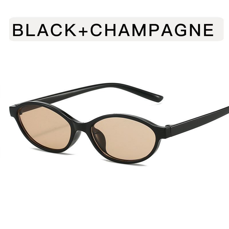 European and American Retro Oval Small Frame Sunglasses Women's Outdoor Fashion Wear Sunglasses Men's Personalized Hip-Hop Spice Glasses