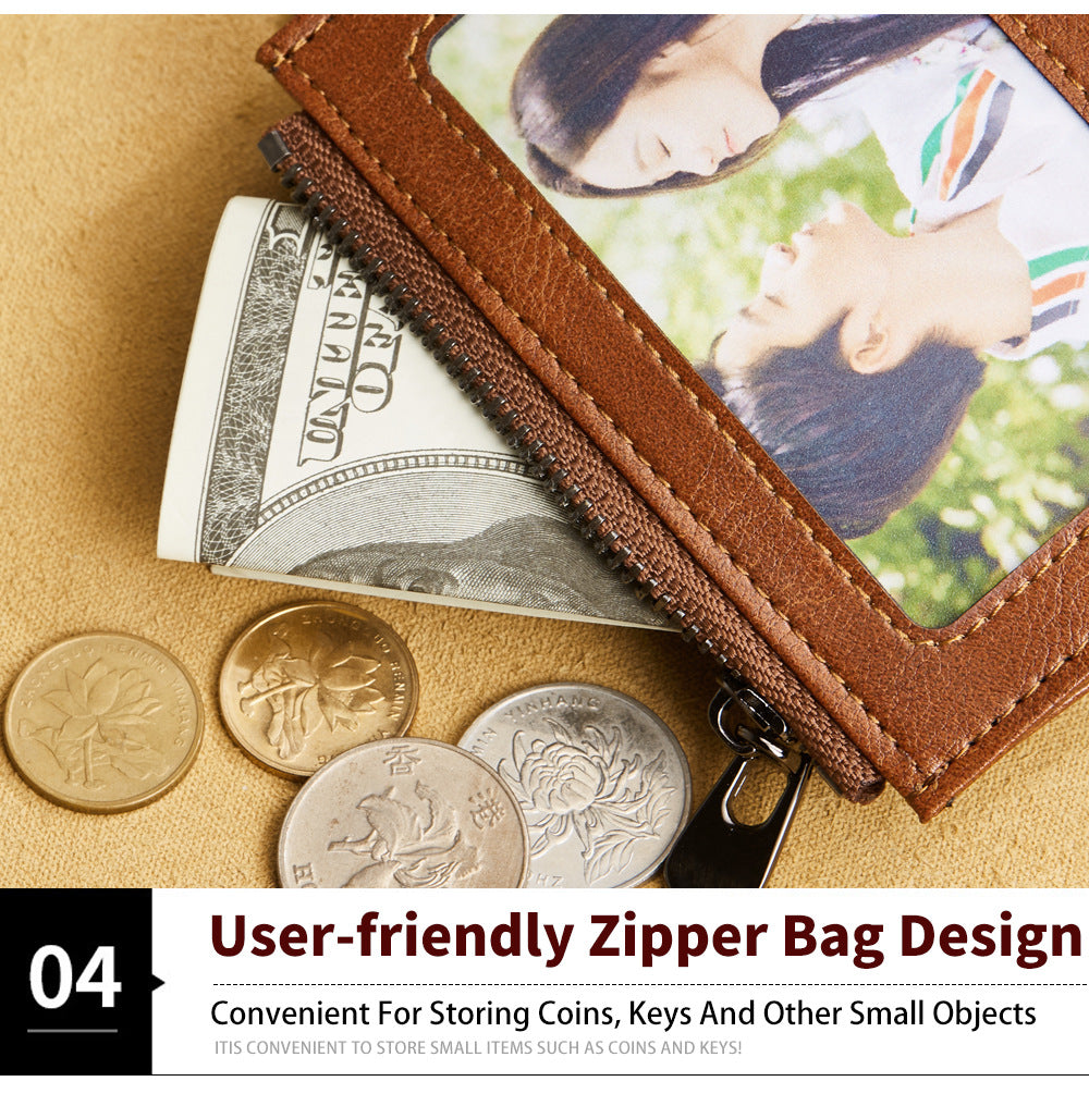 Men's wallet wholesale leather zipper short retro wallet RFID anti-theft foreign trade leather wallet manufacturers processing