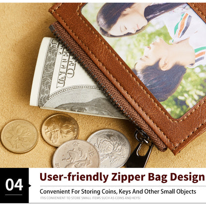 Men's wallet wholesale leather zipper short retro wallet RFID anti-theft foreign trade leather wallet manufacturers processing