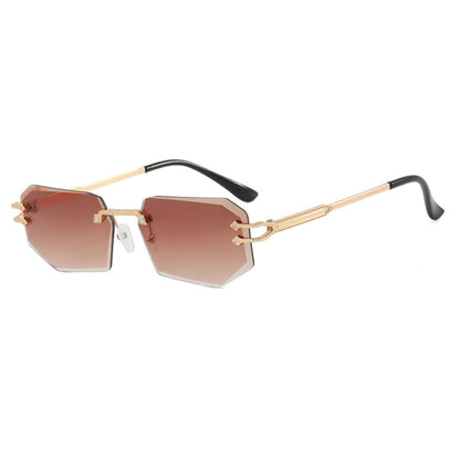 Irregular Frameless Edge-Cut Sunglasses 2024 New Style Personalized Fashion Sunglasses Street Style Trendy Sunglasses for Women