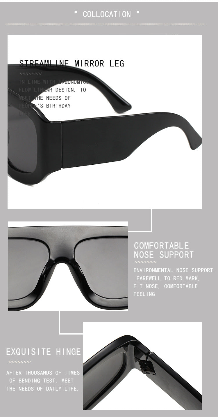 2024 generous frame European and American simple sunglasses fashion wear party party sunglasses for men and women