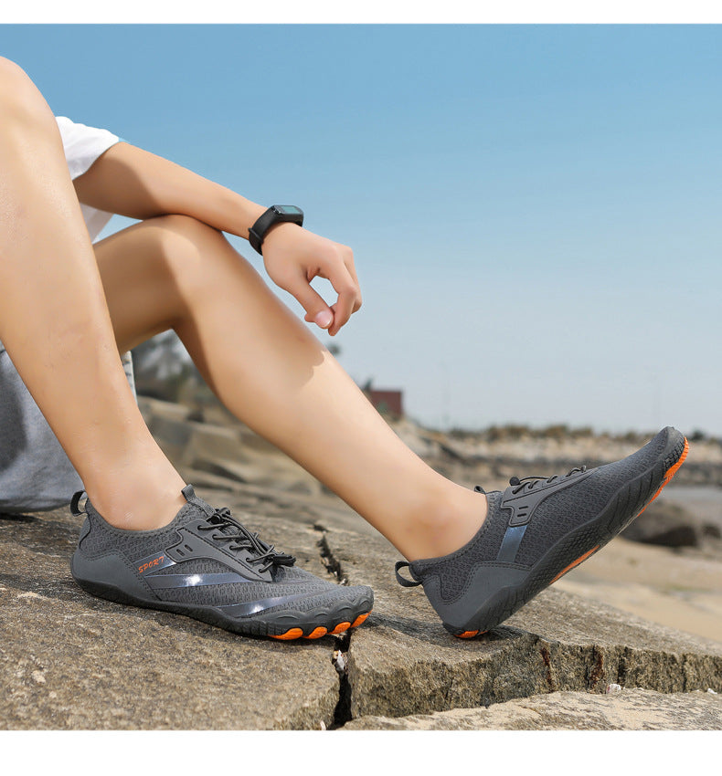 New Outdoor Beach Shoes Swimming Diving Wading Shoes Couple Non-slip Tracing Shoes Hiking Five Finger Fitness Hiking Shoes