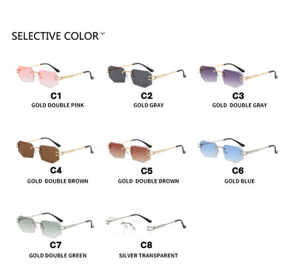 Irregular Frameless Edge-Cut Sunglasses 2024 New Style Personalized Fashion Sunglasses Street Style Trendy Sunglasses for Women