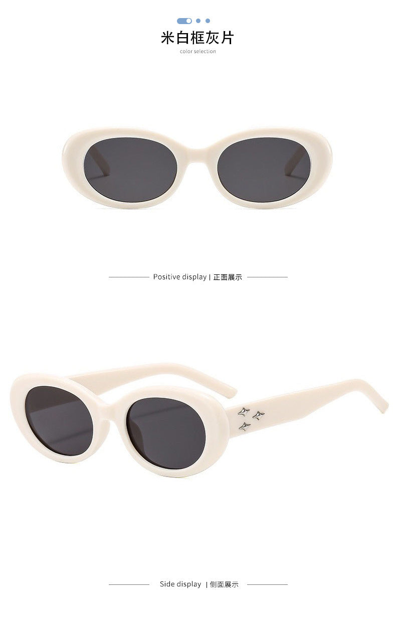 New Three-Star Oval European and American Sunglasses for Women Internet Celebrity Ins Sexy Gm Anti-Uv Sunglasses for Women 8350
