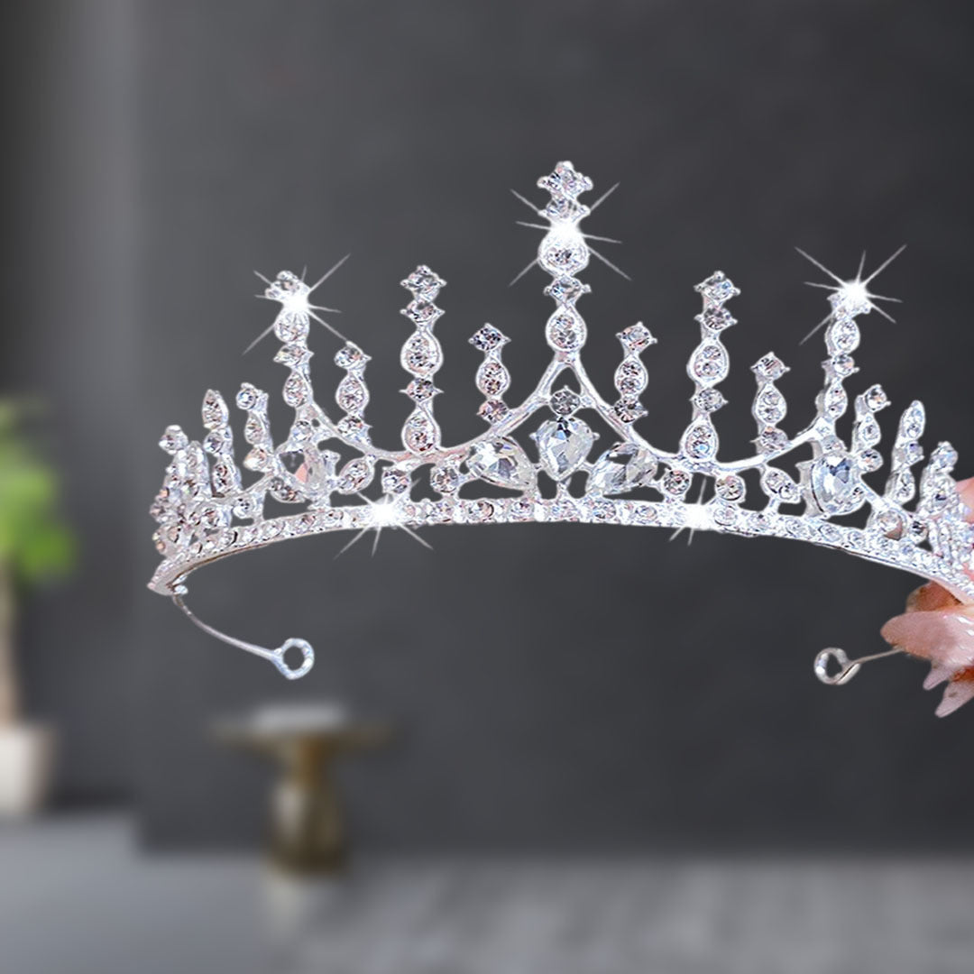 Bridal Crown Tiara Rhinestone Crown Wedding Dress Diamond Costume Eighteenth Birthday Coming-Of-Age Ceremony Birthday Princess Hair Accessory