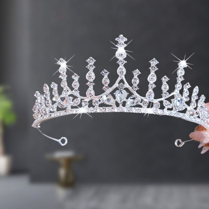 Bridal Crown Tiara Rhinestone Crown Wedding Dress Diamond Costume Eighteenth Birthday Coming-Of-Age Ceremony Birthday Princess Hair Accessory