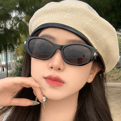 Fashion Retro Cat's Eye Distinctive Anti-UV Sunglasses Women's High-Level Street Photoshoot Concave Sunscreen Decorative Sunglasses