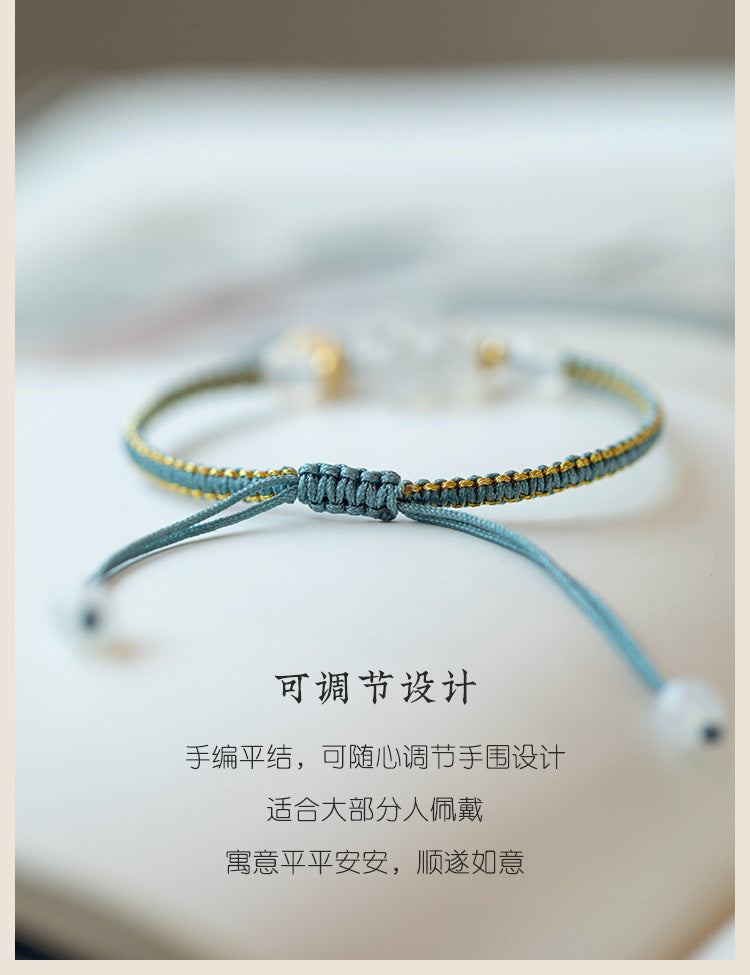 New Chinese Style Design Sense Plum Blossom Woven Bracelet for Women Chinese Style Adjustable Woven Hand Rope Gifts Hand Woven Rope