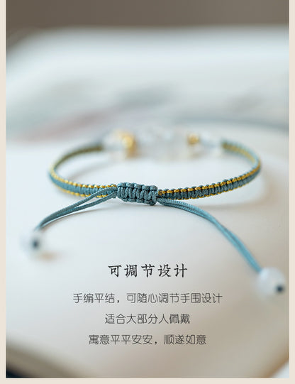 New Chinese Style Design Sense Plum Blossom Woven Bracelet for Women Chinese Style Adjustable Woven Hand Rope Gifts Hand Woven Rope