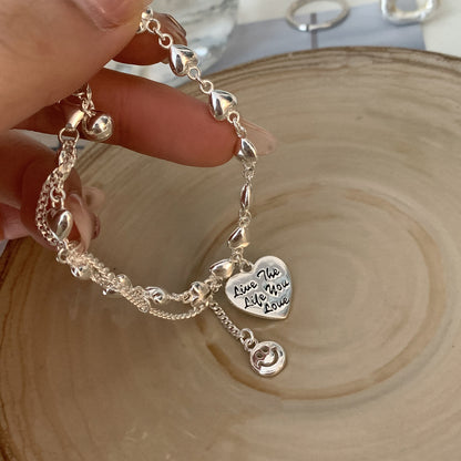 Niche Design Love Square Brand Sterling Silver Bracelet 2025 New Summer Girl Cold Wind Couple Girlfriend Gift