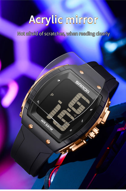 Sanda Elderly Voice Time Watch Large Digital Screen Luminous Multi-Function Watch Waterproof Calendar Digital Watch