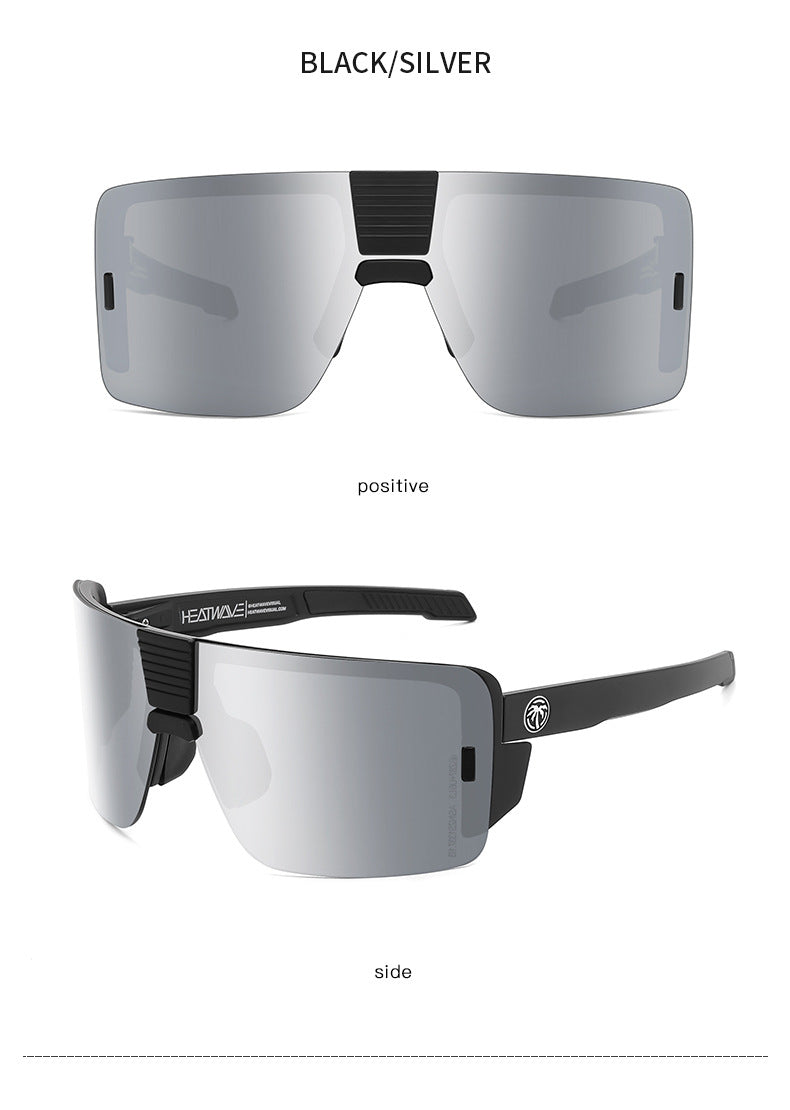 Heat Wave Sunglasses Sports Outdoor Cycling One-Piece Glasses Goggles Uv400 High Quality Vector
