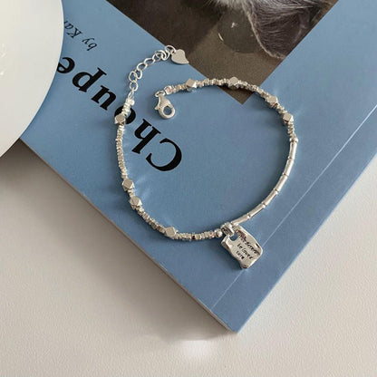 Niche Design Love Square Brand Sterling Silver Bracelet 2025 New Summer Girl Cold Wind Couple Girlfriend Gift