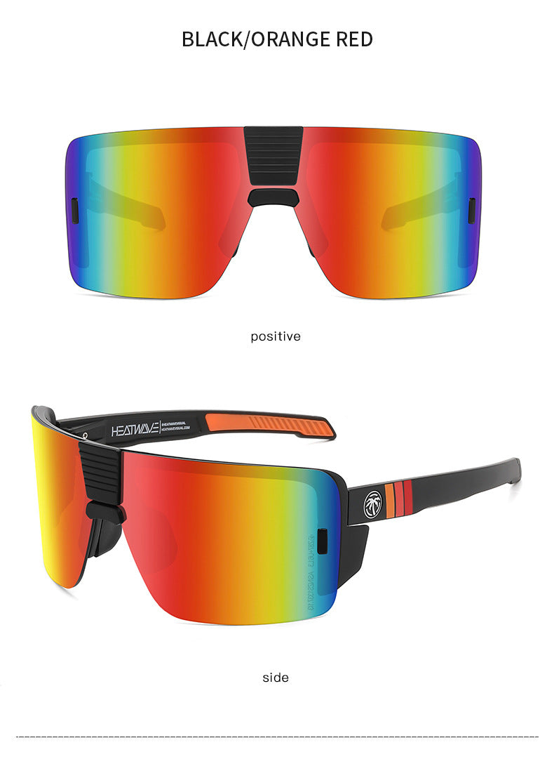 Heat Wave Sunglasses Sports Outdoor Cycling One-Piece Glasses Goggles Uv400 High Quality Vector