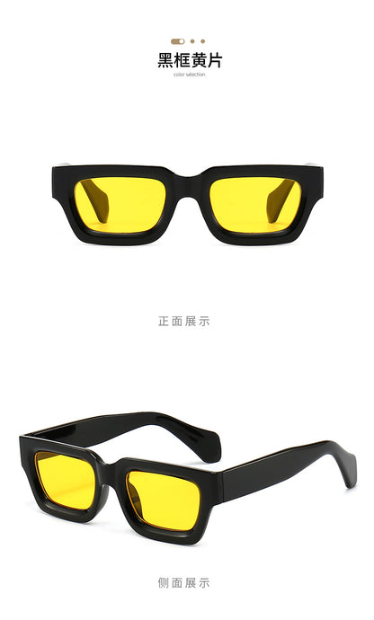 Retro Concave Small Frame Square Sunglasses 2023 New Sunglasses European and American Cross-Border Street Photography Sun Protection Trendy Sunglasses