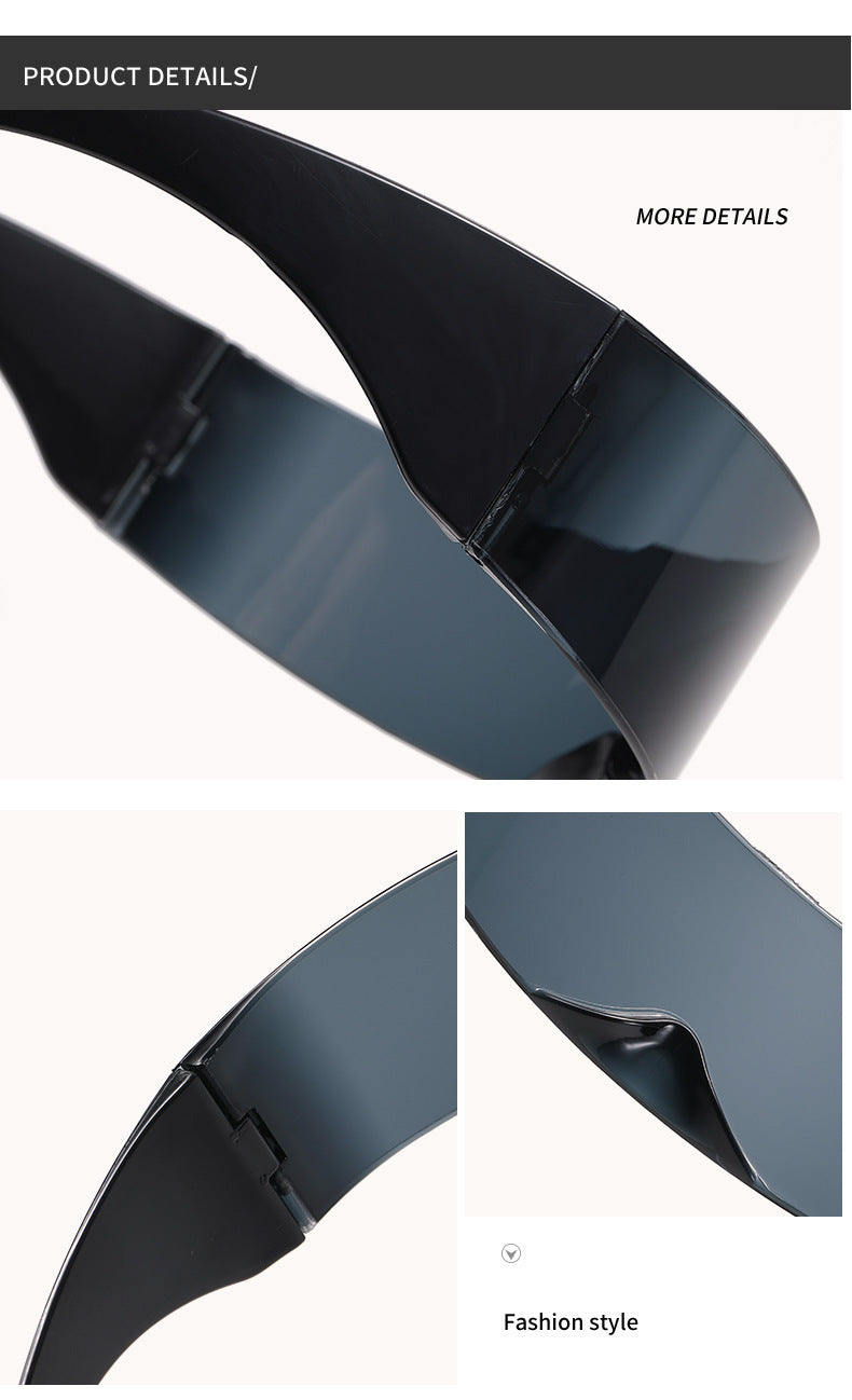 New Futuristic One-Piece Sunglasses, Internet Celebrity Bounce and Stylish European and American Sunglasses, Douyin Live Broadcast