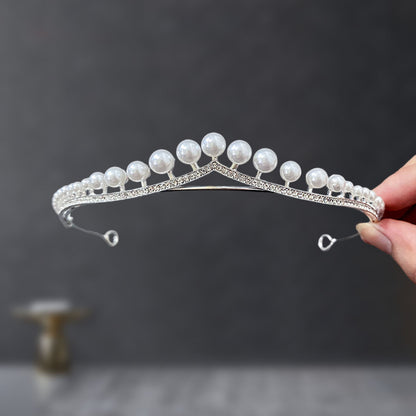 Bridal Crown Tiara Rhinestone Crown Wedding Dress Diamond Costume Eighteenth Birthday Coming-Of-Age Ceremony Birthday Princess Hair Accessory