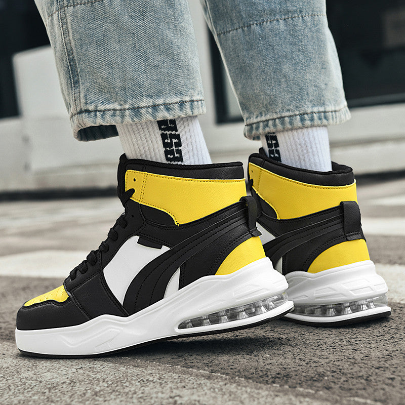 Cross-Border New Men's Shoes High-Top Trendy Shoes Large Size Men's Air Cushion Sports Casual Shoes Student Sneakers 1926 Wholesale