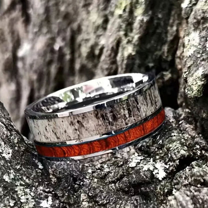 Cross-border explosions stainless steel ring three slot inlaid obsidian high sense of niche ring in stock a batch