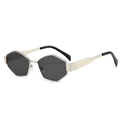 Cross-border New Arc de Triomphe Oval Metal Small Frame Sunglasses Women's High-end Fashion Street Photograph Sunglasses Sunglasses