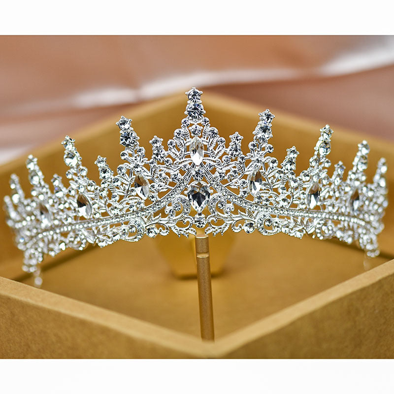 Bridal Crown Tiara Rhinestone Crown Wedding Dress Diamond Costume Eighteenth Birthday Coming-Of-Age Ceremony Birthday Princess Hair Accessory