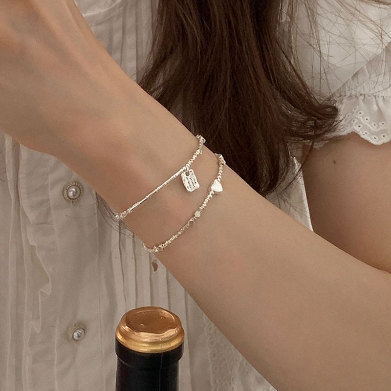 Niche Design Love Square Brand Sterling Silver Bracelet 2025 New Summer Girl Cold Wind Couple Girlfriend Gift