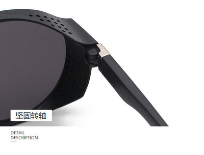 European and American Fashion Trend New Double-Beam Sunglasses Steampunk Sunglasses Round Retro Sunglasses 97040