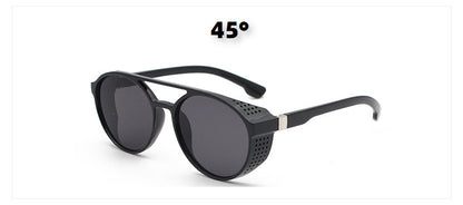 European and American Fashion Trend New Double-Beam Sunglasses Steampunk Sunglasses Round Retro Sunglasses 97040