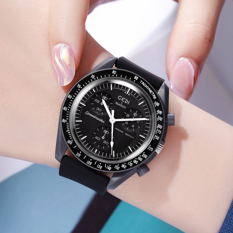 GEDI GEDI Fashion Candy Color Silicone Tape Middle School Students' High Color Value Large Dial Quartz Sports Watch 31020