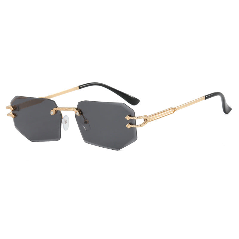 Irregular Frameless Edge-Cut Sunglasses 2024 New Style Personalized Fashion Sunglasses Street Style Trendy Sunglasses for Women