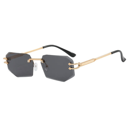 Irregular Frameless Edge-Cut Sunglasses 2024 New Style Personalized Fashion Sunglasses Street Style Trendy Sunglasses for Women