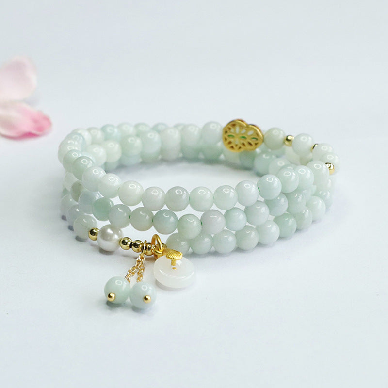 Guan Yu Natural Burmese Grade a Jade Multi-Circle Bracelet Necklace Women's Wholesale Dropshipping S4052108