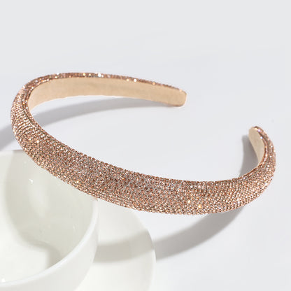Cross-border Hot Selling Fashion Luxury Simple Atmosphere Full Diamond Headband Going Out All-match Elegant Elegant Hair Headband Hair Accessories