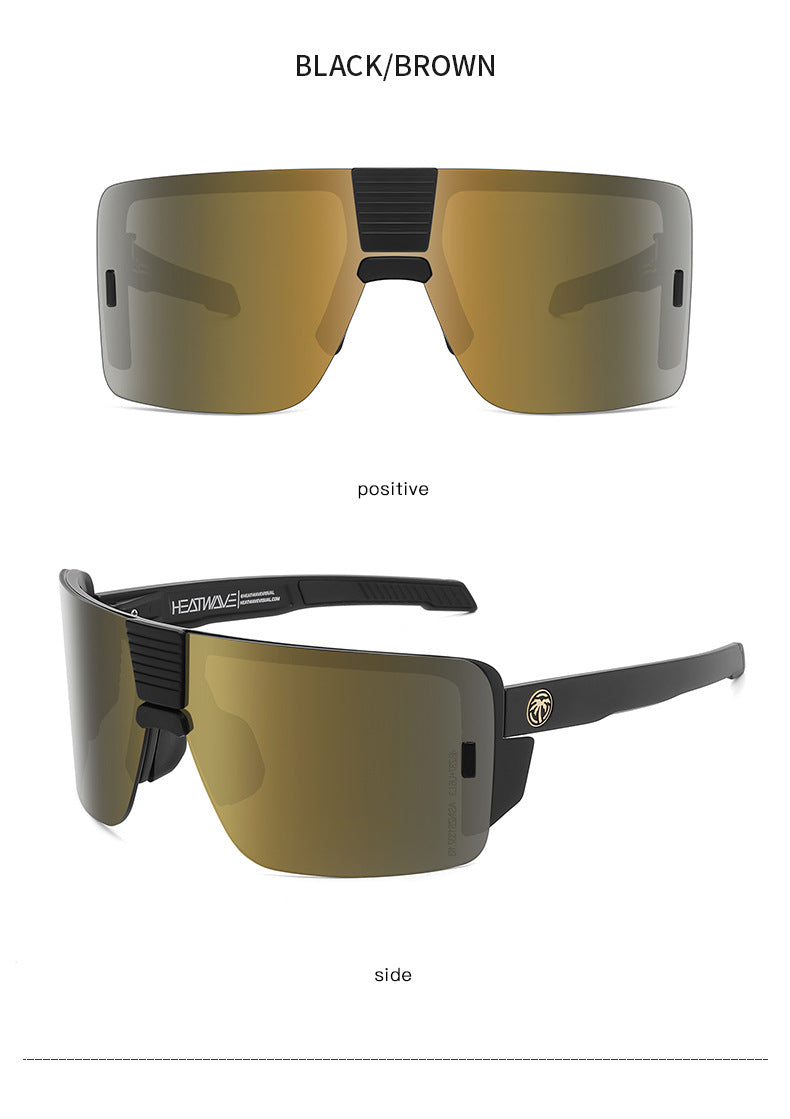 Heat Wave Sunglasses Sports Outdoor Cycling One-Piece Glasses Goggles Uv400 High Quality Vector