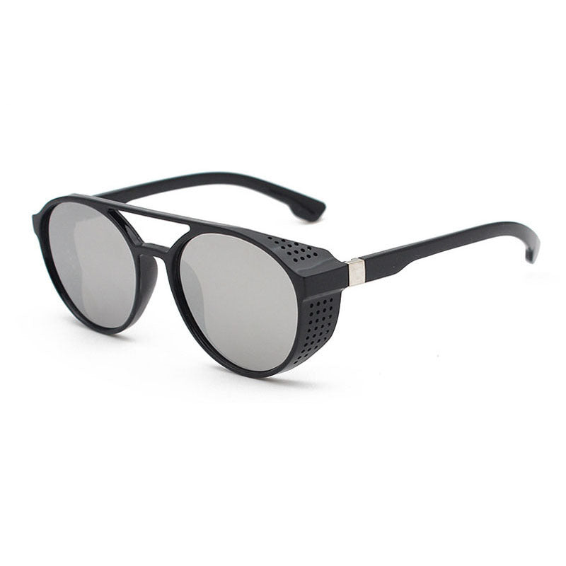 European and American Fashion Trend New Double-Beam Sunglasses Steampunk Sunglasses Round Retro Sunglasses 97040