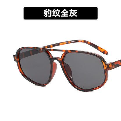 Trendy Oval Double-Bridge Sunglasses 2022 New Fashion Simple Retro Internet Celebrity Sunglasses for Women