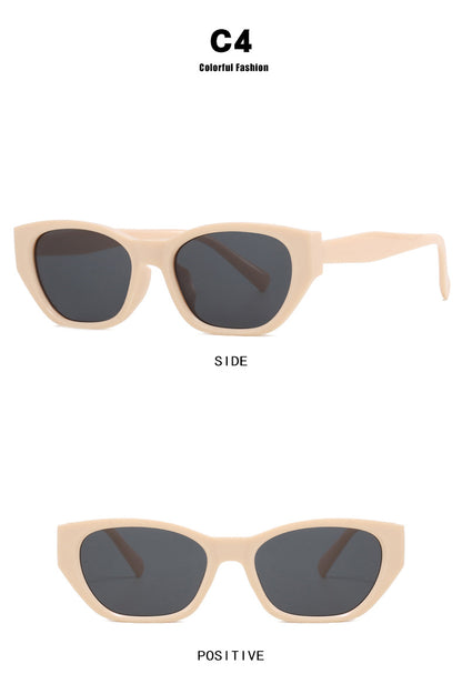 Cat-Eye Small Frame Irregular Sunglasses 2024 New Internet Celebrity High-End Sunglasses Anti-Uv Trendy Sunglasses