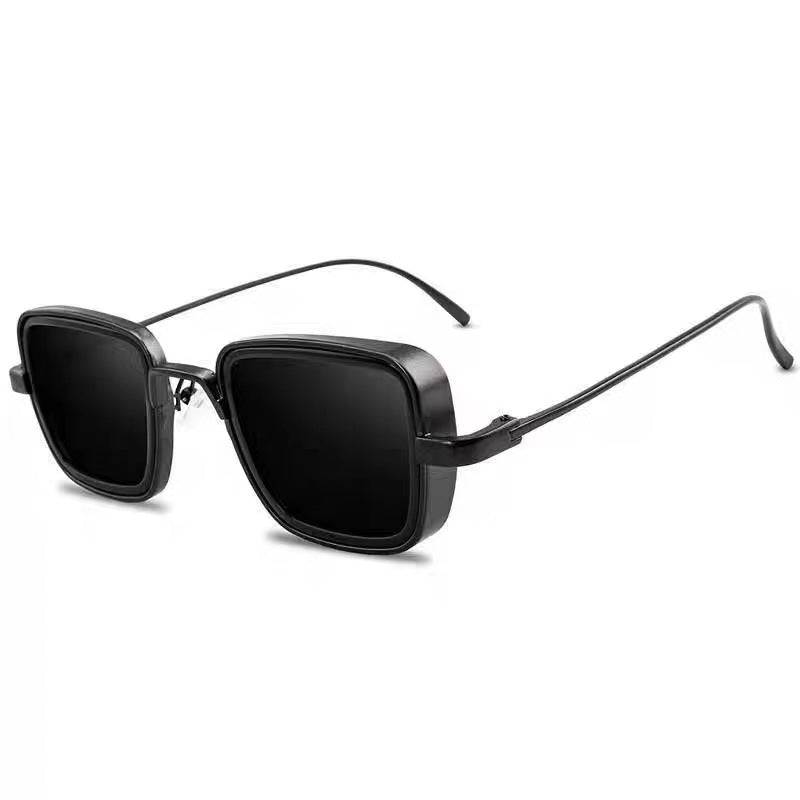 New Cross-Border Indian Style Sunglasses Square Frame Glasses Retro Thick Edge Metal Trendy Men's Sunglasses Wholesale 58157