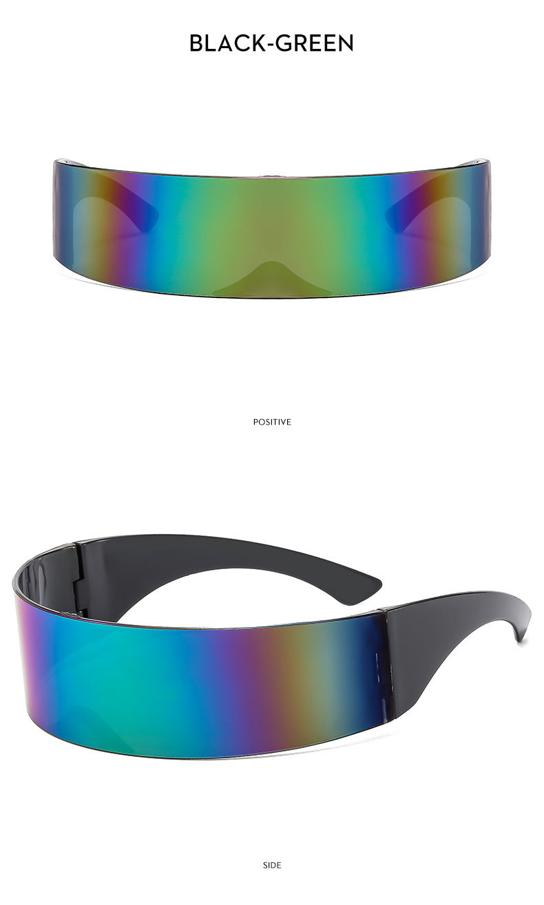 New Futuristic One-Piece Sunglasses, Internet Celebrity Bounce and Stylish European and American Sunglasses, Douyin Live Broadcast