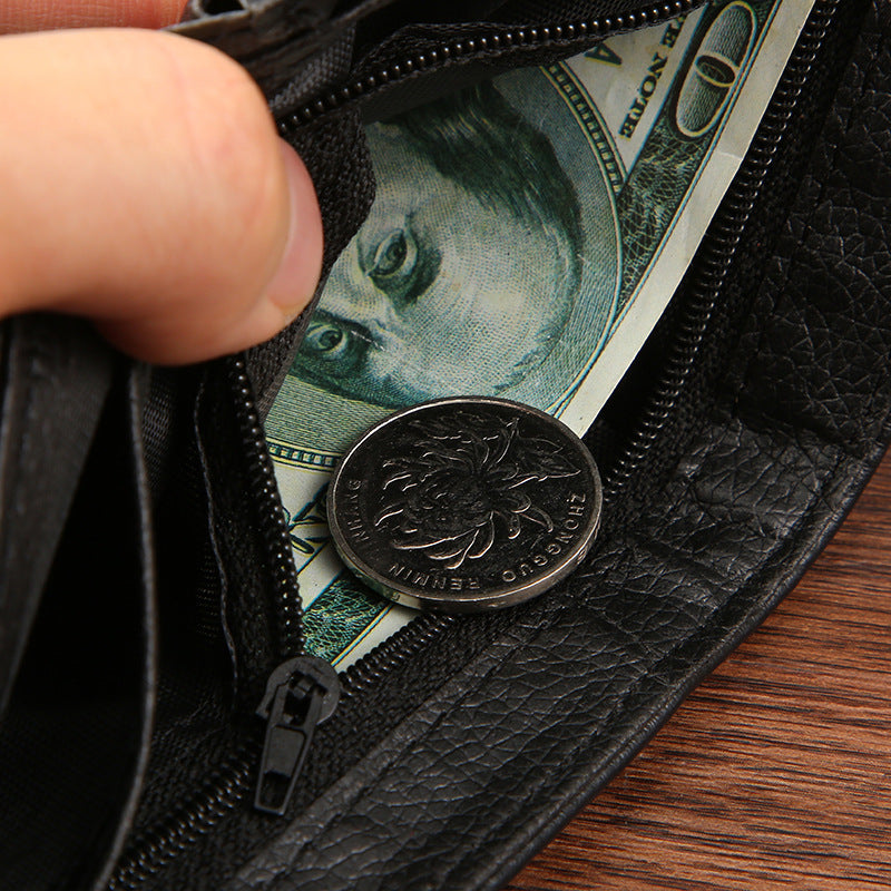 Cross-Border Dropshipping Manufacturer Wholesale Men's Wallet Pu Leather Short Zipper Buckle Wallet New Style Wallet Coin Purse