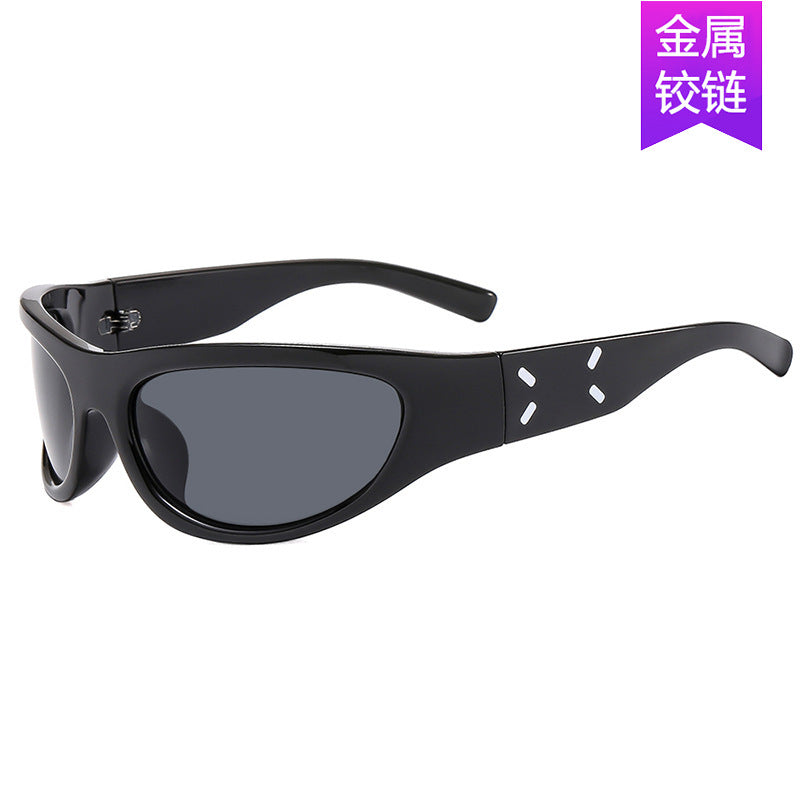2023 New Y2K Hot Girl Cycling Sunglasses Future Technology Sunglasses Concave Shape Photo Sunglasses Trendy