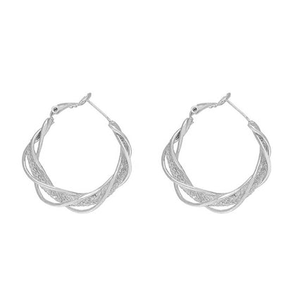 European and American New Full Diamond Circle Earrings Niche Light Luxury Design Sense Earrings Female Temperament Exaggerated Circle Fashion Earrings