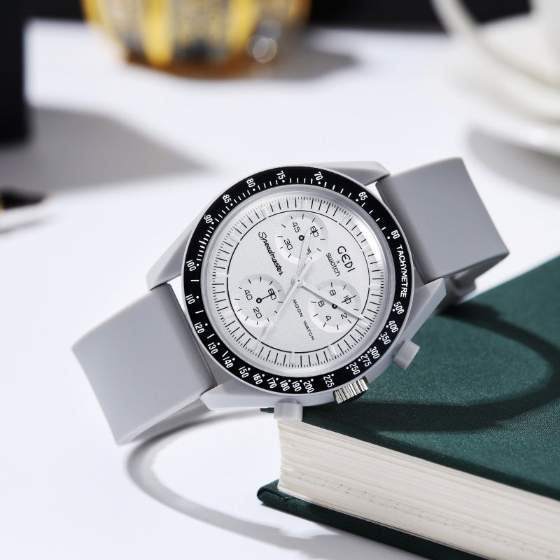 GEDI GEDI Fashion Candy Color Silicone Tape Middle School Students' High Color Value Large Dial Quartz Sports Watch 31020