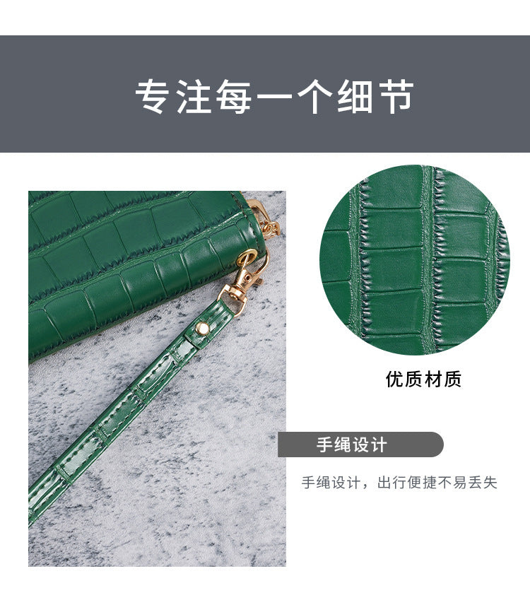 2025 New Women's Long Wallet, Feminine Crocodile Pattern Clutch Wallet, Fashionable Retro Women's Bag