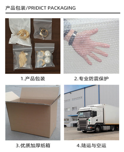 Cross-border Europe and the United States ins wind chain winding stitching C- shaped titanium steel ear buckle female design hollow check does not fade earrings