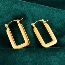 ins European and American Widened Arc Stainless Steel Earrings Advanced Sense Titanium Steel Earrings 18K Gold Light Luxury Women's Earrings