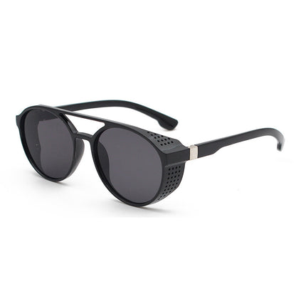 European and American Fashion Trend New Double-Beam Sunglasses Steampunk Sunglasses Round Retro Sunglasses 97040